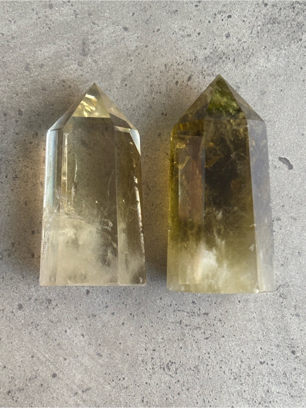 Smoky Citrine Crystal Point Pair